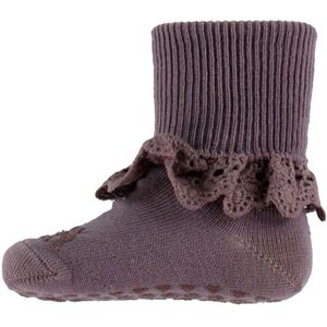 GoBabyGo Sokken - Anti-Slip - Wol - Dark Purple Dove m. Kant - GoBabyGo - 17/19 - Sokken