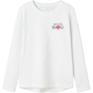 Name It Blouse - Moods - NkfVix - Bright White m. Print - Name It - 7-8 jaar (122-128) - Shirts