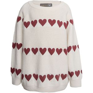Hanevild Blouse - Gebreid - Ivory/Rood Heart - Hanevild - 1 jaar (80) - Shirts