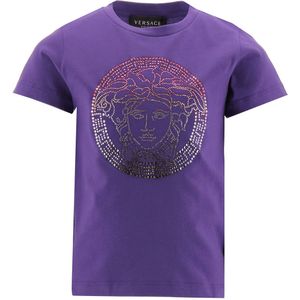 Versace T-Shirt - Klein m. Logo/Strass - Versace - 8 jaar (128) - T-Shirts