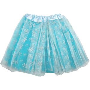 Molly & Rose Kostuum - Tule rok - Blauw Sneeuwvlokken Glitter - Molly & Rose - 0-3 jaar - Kostuum