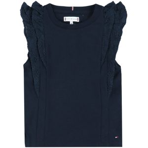 Tommy Hilfiger T-Shirt - Borduurwerk Engels - Dark Nacht Navy - Tommy Hilfiger - 3 jaar (98) - T-Shirts