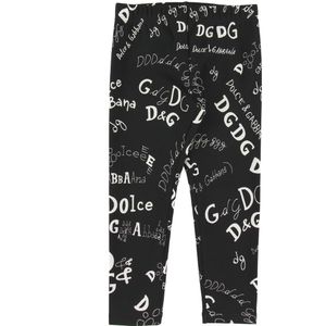 Dolce & Gabbana Leggings - Zwart m. Print - Dolce & Gabbana - 10 jaar (140) - Leggings