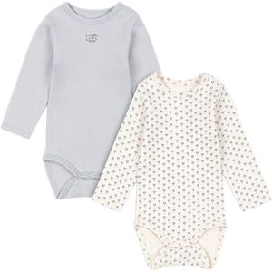 Fanga Fontana Rompers l/s - Modaal - Bello - 2-pack - Blue Mix - Fanga Fontana - 0-1 mnd - Romper L/S