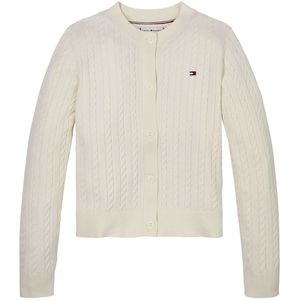 Tommy Hilfiger Cardigan - Gebreid - Mini Kabel - Ivory Petal - Tommy Hilfiger - 8 jaar (128) - Cardigan