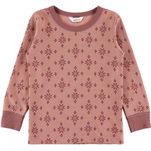 Joha Blouse - Wol/Katoen - Rose m. Sneeuwvlokken - Joha - 90 - Shirts
