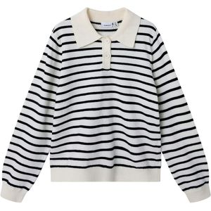 Name It Poloshirt - NkfDanja - Gebreid - Whisper White - Name It - 6 jaar (116) - Shirts