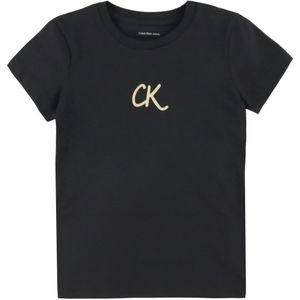 Calvin Klein T-Shirt - Glitter - Ck Black - Calvin Klein - 8 jaar (128) - T-Shirts