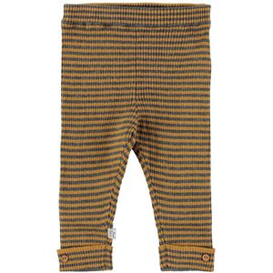 Hust and Claire Leggings - Lolly - Gebreid - Donkergrijs/Okergee - Hust and Claire - 62 - Leggings