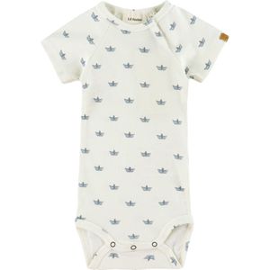 Lil Atelier Romper s/s - Rib - NbmLavo - Coconut Melk/Papieren B - Lil Atelier - 56 - Romper S/S