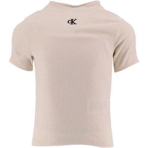 Calvin Klein Top - Light Crinkle Top - Witkop grijs - Calvin Klein - 14 jaar (164) - T-Shirt