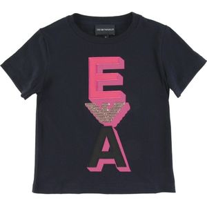 Emporio Armani T-Shirt - Navy m. Roze/Goud - Emporio Armani - 12 jaar (152) - T-Shirts