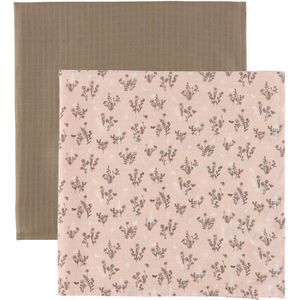 Müsli Hydrofiele Doek - 2-pack - 75x75 - Flora - Nachtegaal/Cond - Müsli - OneSize - Hydrofiele Doek