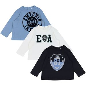Emporio Armani Blouse - 3-pack - Blauw/Wit - Emporio Armani - 12 mnd - Shirts