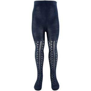 Konges Sløjd Panty's - Katoen/Wol - Navy m. Pointelle - Konges Sløjd - 68/74 - Panty's