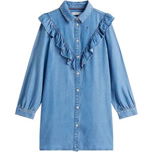 Tommy Hilfiger Jurk - Denim - Blauw m. Rushes - Tommy Hilfiger - 3 jaar (98) - Jurk