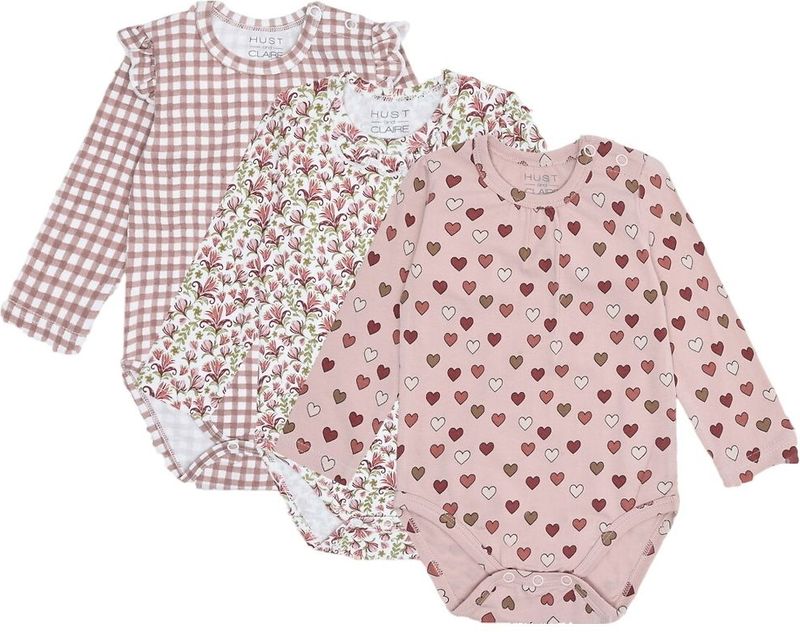 Hust and Claire - HCBella Kleine Ruit - Romper L/S - 3-pack