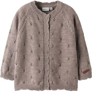 Name It Cardigan - Wol - Gebreid - NbfWrilla - Satelliet m. Hulm - Name It - 56 - Cardigan