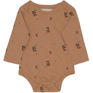 Monsieur Mini Romper l/s - Chocolate Reep - Melk - Monsieur Mini - 9-12 mnd - Romper L/S