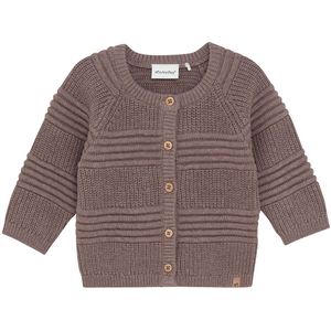 Minymo Cardigan - Gebreid - Dark Brown Melange - Minymo - 56 - Cardigan