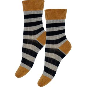 FUB Sokken - Wol - Rib - 2-pack - Verbrand Amber/Dark Navy - FUB - 22/24 - Sokken