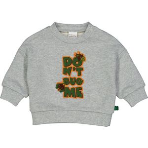 Freds World Sweatshirt - Niet Bug Mij - Grijs Gevlekt - Freds World - 74 - Sweatshirt