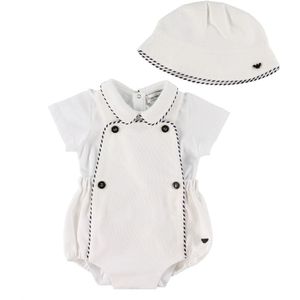 Emporio Armani Set - Romper/Tuinbroek/Bolleaht - Wit - Emporio Armani - 3 mnd - Romper S/S