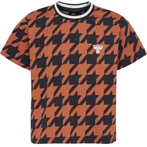 Hummel T-Shirt - HMLChick - Navy/Oranje m. Ruiten - Hummel - 16 jaar (176) - T-Shirts