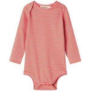 MarMar Romper l/s - Rib - Modaal - Been - Rood Stripe - MarMar - 62 - Romper L/S