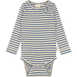 Petit Piao Romper l/s - Rib - Modaal - Waar Navy/Off White - Petit Piao - 56 - Romper L/S