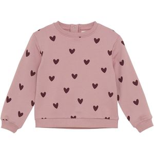 Creamie Sweatshirt - Woodrose m. Harten - Creamie - 4 jaar (104) - Sweatshirt
