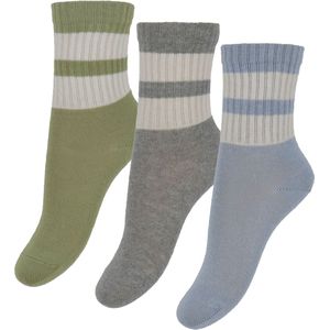 MP Sokken - 3-pack - Anker - Dusty Blue m. Strepen - MP - 29/32 - Sokken