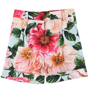 Dolce & Gabbana Shorts - Blauw m. Roze Bloemen - Dolce & Gabbana - 12 jaar (152) - Shorts