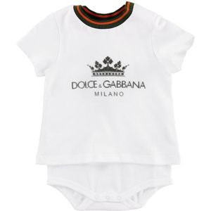 Dolce & Gabbana Romper m. T-Shirt s/s - Wit m. Logo - Dolce & Gabbana - 9-12 mnd - Romper S/S