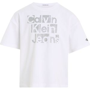 Calvin Klein T-Shirt - Metallic CKJ Boxy - Bocht White - Calvin Klein - 12 jaar (152) - T-Shirts