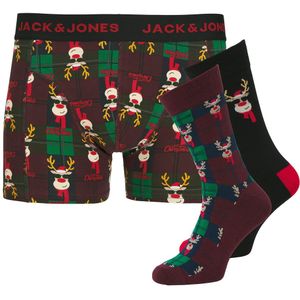 Jack & Jones Cadeaubox - Boxershorts/Sokken - JacRudolph - Wine - Jack & Jones - 16 jaar (176) - Boxershorts
