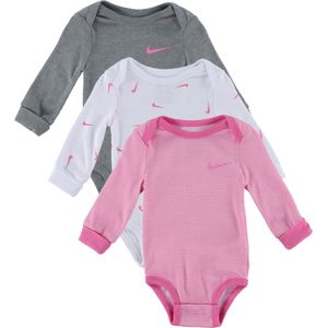 Nike Romper L/æ - 3-pack - Wit/Speels Roze - Nike - 0-3 mnd - Romper L/S