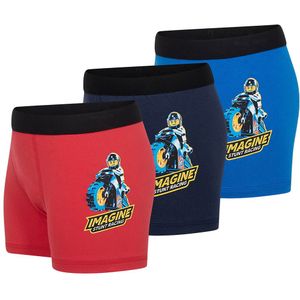 LEGO® Wear City Boxershorts - 3-pack - LwaGan - Blauw/Rood - LEGO® Wear - 5-6 jaar (110-116) - Boxershorts