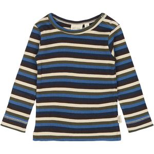 Petit Piao Blouse - Rib - Modaal - Waar Navy/Multi Stripe - Petit Piao - 1 jaar (80) - Shirts