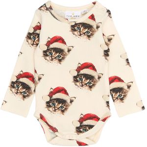 The New Siblings Romper l/s - Rib - TnsbHoliday - Gardenia CAT - The New - 56 - Romper L/S