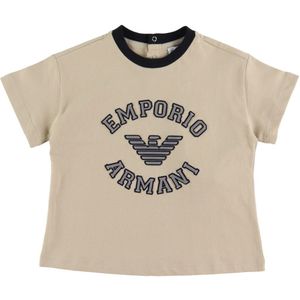 Emporio Armani T-Shirt - Oxford Tan m. Zwart/grijs - Emporio Armani - 12 mnd - T-Shirts