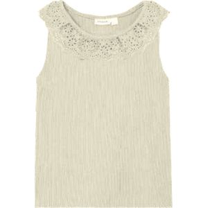 Name It Top - Rib - NmfHelianay - Botercrème m. Pointelle - Name It - 1 jaar (80) - Tanktop