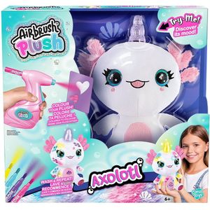 Airbrush Plush Light-Up Axolotl - Pluche - Versier Je Eigen Pluche - Inclusief Airbrush en Krijtmarkeerpennen