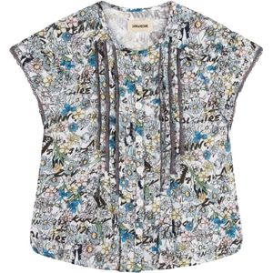Zadig & Voltaire Top - Happy - Lichtblauw m. Bloemen - Zadig & Voltaire - 8 jaar (128) - Tanktop