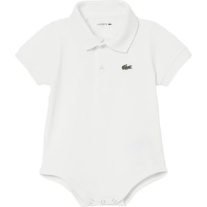 Lacoste Romper s/s - Piqué - Wit m. Logo - Lacoste - 18 mnd - Romper S/S