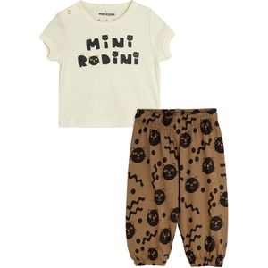 Mini Rodini Katten Baby Set - Offwhite - Mini Rodini - 56/62 - T-Shirts