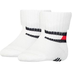 Tommy Hilfiger Sokken m. Anti-Slip - 2-pack - Baby Vlag - Wit - Tommy Hilfiger - 15/18 - Sokken