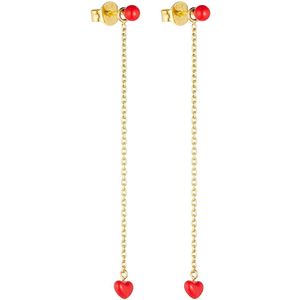 Design Letters Oorbellen m. Ketting - 2 st. - Kleine BIG Love -  - Design Letters - OneSize - Sieraden