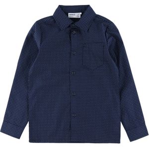 Name It Overhemd - NkmVilfred - Navy Blazer/Dot Kentucky Blue - Name It - 7-8 jaar (122-128) - Overhemd