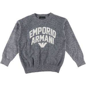 Emporio Armani Blouse - Gebreid - Navy/Wit Gevlekt m. Tekst - Emporio Armani - 10 jaar (140) - Shirts